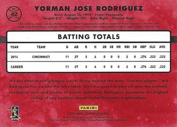 2015 Donruss #42 Yorman Rodriguez Back