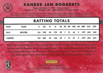 2015 Donruss #62 Xander Bogaerts Back