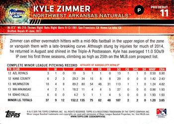 2015 Topps Pro Debut #11 Kyle Zimmer Back
