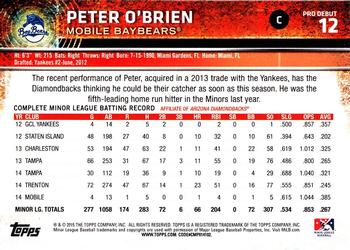 2015 Topps Pro Debut #12 Peter O'Brien Back