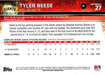 2015 Topps Pro Debut #27 Tyler Beede Back