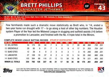 2015 Topps Pro Debut #43 Brett Phillips Back