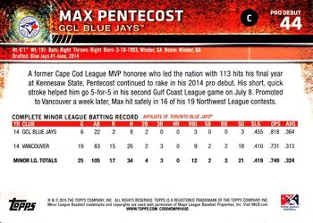 2015 Topps Pro Debut #44 Max Pentecost Back