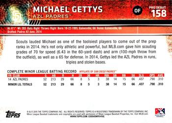 2015 Topps Pro Debut #158 Michael Gettys Back