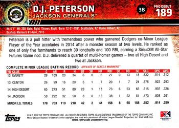2015 Topps Pro Debut #189 D.J. Peterson Back