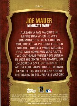 2015 Topps - First Home Run (Series One) #FHR-29 Joe Mauer Back