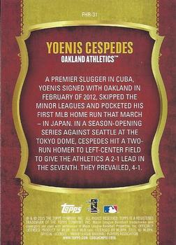 2015 Topps - First Home Run (Series One) #FHR-31 Yoenis Cespedes Back