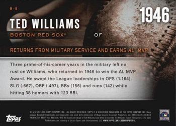 2015 Topps - Highlight of the Year #H-6 Ted Williams Back