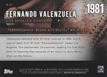 2015 Topps - Highlight of the Year #H-21 Fernando Valenzuela Back