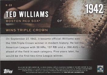 2015 Topps - Highlight of the Year #H-38 Ted Williams Back