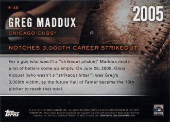 2015 Topps - Highlight of the Year #H-58 Greg Maddux Back