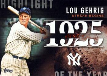 2015 Topps - Highlight of the Year #H-1 Lou Gehrig Front