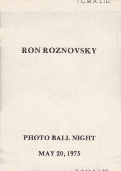 1975 TCMA Iowa Oaks #NNO Ron Roznovsky Back