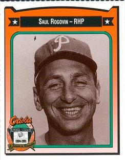 1991 Crown/Coca-Cola Baltimore Orioles #393 Saul Rogovin Front