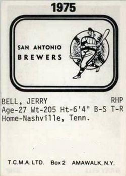 1975 TCMA San Antonio Brewers #NNO Jerry Bell Back