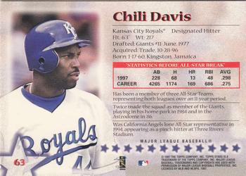 1997 Topps Stars #63 Chili Davis Back