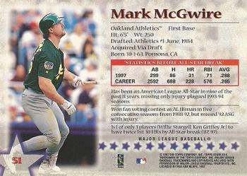 1997 Topps Stars #51 Mark McGwire Back