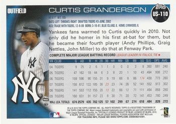 2010 Topps Update #US-110 Curtis Granderson Back