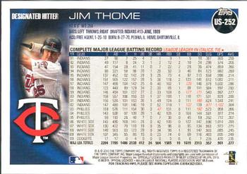 2010 Topps Update #US-252 Jim Thome Back