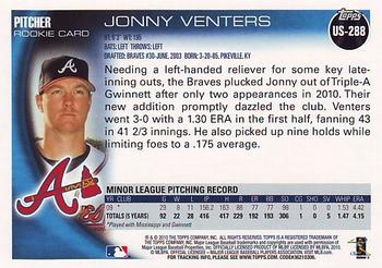 2010 Topps Update #US-288 Jonny Venters Back