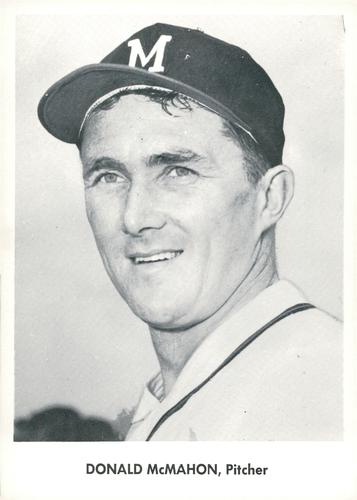 1958 Jay Publishing Milwaukee Braves Set A #NNO Donald McMahon Front