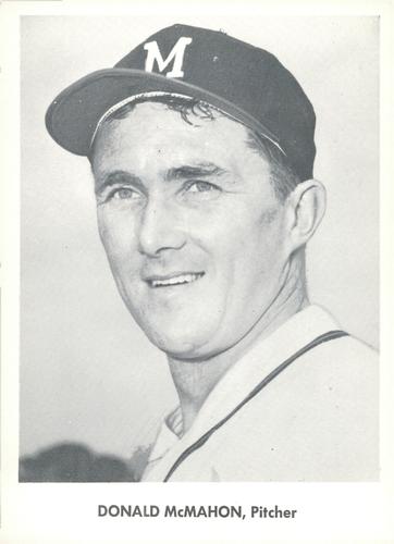 1958 Jay Publishing Milwaukee Braves Set B #NNO Donald McMahon Front