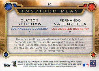 2015 Topps - Inspired Play #I-7 Clayton Kershaw / Fernando Valenzuela Back