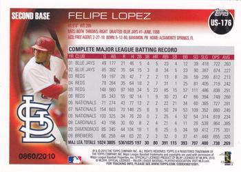2010 Topps Update - Gold #US-176 Felipe Lopez Back