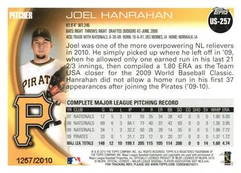 2010 Topps Update - Gold #US-257 Joel Hanrahan Back