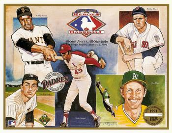 1991 Upper Deck Heroes of Baseball Sheets #NNO Bobby Bonds / Bobby Doerr / Bob Gibson / Joe Pepitone / Joe Rudi Front