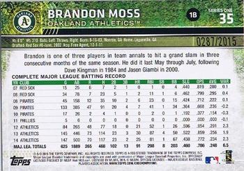 2015 Topps - Gold #35 Brandon Moss Back