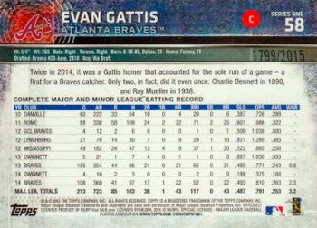 2015 Topps - Gold #58 Evan Gattis Back