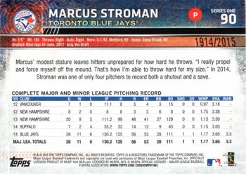 2015 Topps - Gold #90 Marcus Stroman Back