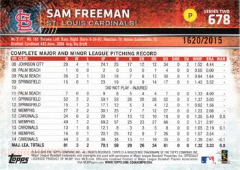 2015 Topps - Gold #678 Sam Freeman Back