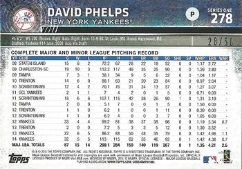 2015 Topps - Pink #278 David Phelps Back
