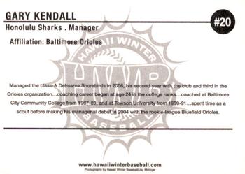 2006 HWB Honolulu Sharks #NNO Gary Kendall Back