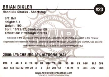 2006 HWB Honolulu Sharks #NNO Brian Bixler Back