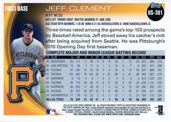 2010 Topps Update - All-Black #US-301 Jeff Clement Back