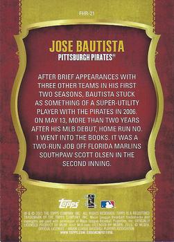 2015 Topps - First Home Run Gold (Series One) #FHR-21 Jose Bautista Back