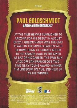 2015 Topps - First Home Run Gold (Series One) #FHR-32 Paul Goldschmidt Back
