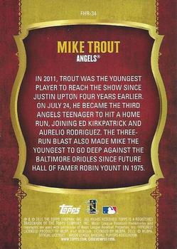 2015 Topps - First Home Run Gold (Series One) #FHR-34 Mike Trout Back