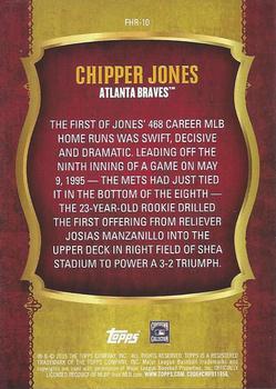 2015 Topps - First Home Run Silver (Series One) #FHR-10 Chipper Jones Back
