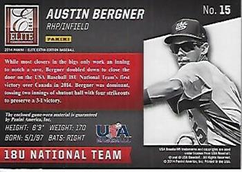 2014 Panini Elite Extra Edition - USA Baseball 18U Game Jerseys #15 Austin Bergner Back