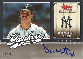 2006 Fleer Greats of the Game - Yankee Clippings Autograph #NYY-DM Don Mattingly Front