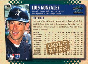 1995 Score - Gold Rush #79 Luis Gonzalez Back