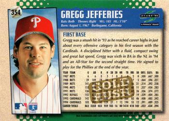 1995 Score - Gold Rush #354 Gregg Jefferies Back