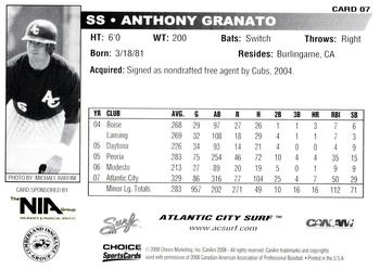 2008 Choice Atlantic City Surf #7 Anthony Granato Back