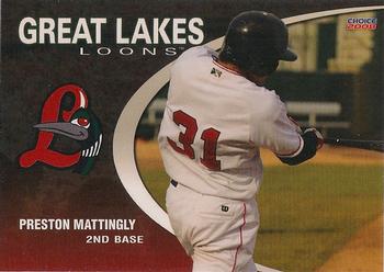 2008 Choice Great Lakes Loons #15 Preston Mattingly Front