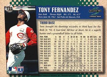 1995 Score - Platinum Team Sets #123 Tony Fernandez Back