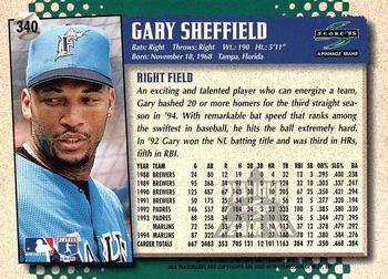 1995 Score - Platinum Team Sets #340 Gary Sheffield Back